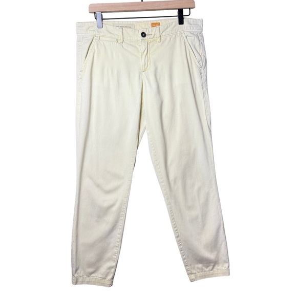 Pilcro and the Letterpress Anthropologie Women Light Yellow Stretch Pant 27 - Picture 1 of 16